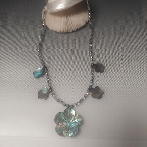 Elegant Floral Mother Of Pearl Spring Necklace